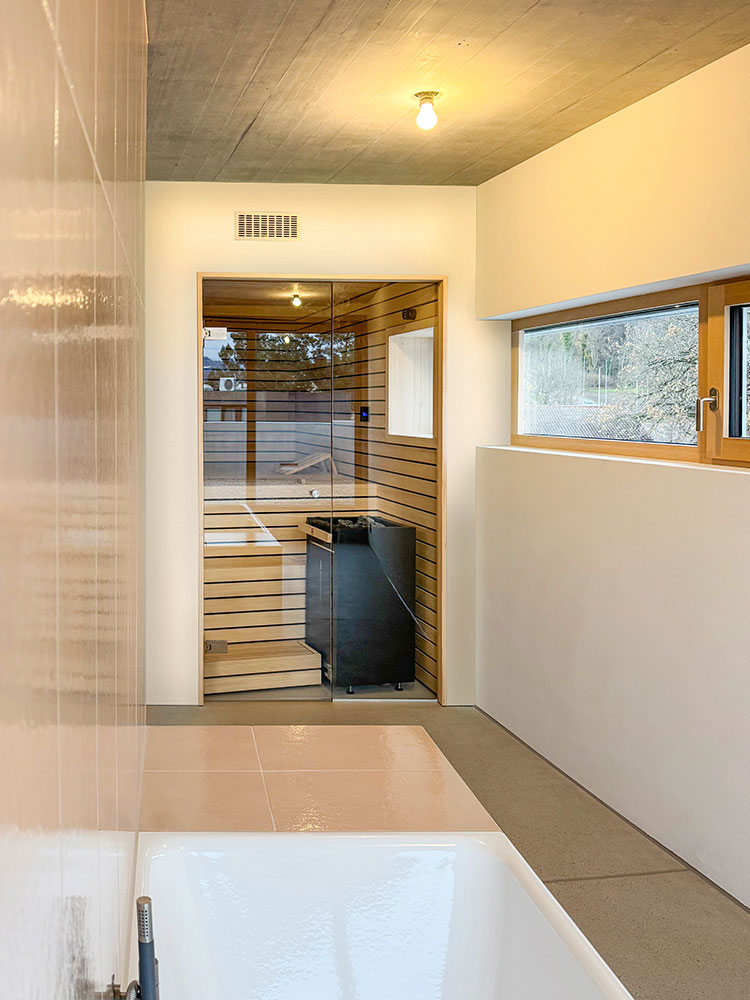 Sauna in moderner Architektur in der Schweiz